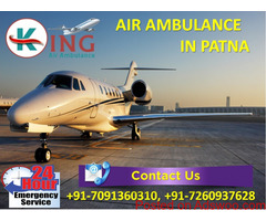 Avail Foremost Exigency ICU Care Air Ambulance in Patna by King