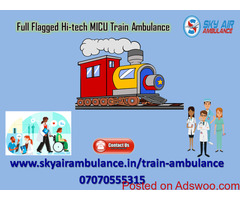 Pick Sky Air/Train Ambulance Service in Kolkata with Emergency Service