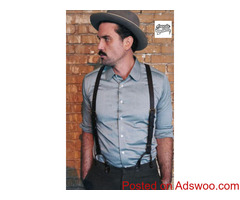 Get the Antique Men’s Black Leather Suspenders Online