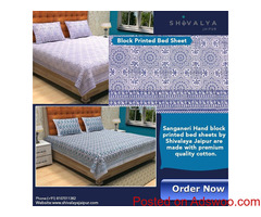 Sanganeri Print Bed Sheets Online