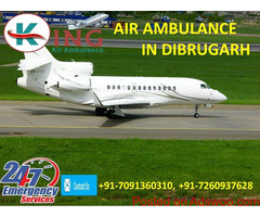Utilize Tremendous ICU Support Air Ambulance Service in Dibrugarh by King