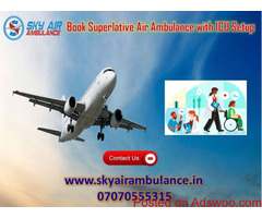 Use Sky Air Ambulance Service in Ahmedabad with CCU Specialist