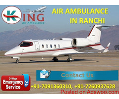 Get Unique ICU Emergency Care Air Ambulance Service in Ranchi by King