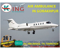 Use Extraordinary ICU Support Air Ambulance Service in Gorakhpur by King