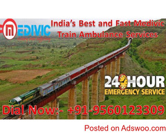 Get Medivic Aviation Train Ambulance Services in Raipur Cost with all ICU Facility