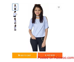 Shop 3/4 Sleeve Blue Top for Women
