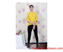 Shop Crepe Knotted Sleeves Top for Women Online