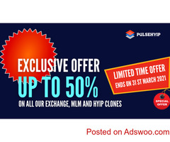 Special Offers upto 50% on all Crypto Exchange, MLM & Hyip Clones!