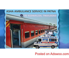 Get 24-hour Emergency Service in Train Ambulance Patna |Asha