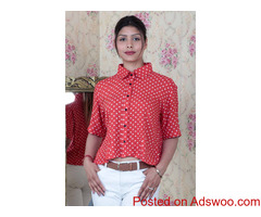 Shop Red Polka Dot Top for Ladies Online