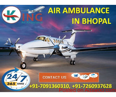 Use Exceptional Patient Shifting Air Ambulance in Bhopal by King