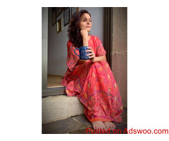 Pink Banarasi Kaftan