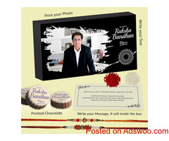 Dazzling rakhi printed chocolates Raksha Bandhan gift