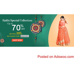Shop Rakhi Special Ethnic Wear Collection up to 70% Off use Coupon Code Rakhi2021