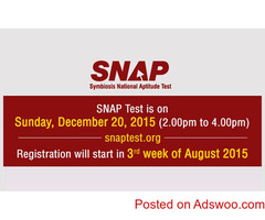 SNAP 2019 Exam Date, December 2019, Registration.