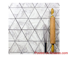 NATURE 4" X 4.5" MATTE BLUE GLASS TRIANGLE BACKSPLASH GLASS MOSAIC TILE PRICE