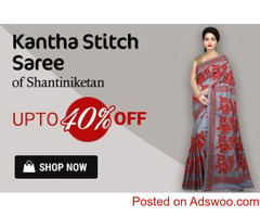 Buy Exclusive Kantha Stitch Sarees Online | Upto 40% Off