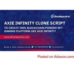 Axie Infinity Clone Script that is installed with provisions and elements of the NFT Gaming Platform