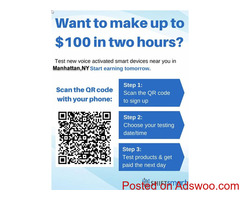 Want to make $100 for less than 2 hours of your time ?