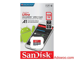 SanDisk 128GB Class 10 microSDXC Memory Card with Adapter