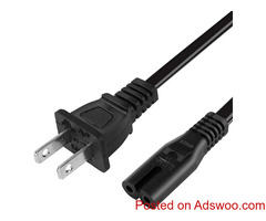 2 Prong PlayStation and Xbox Compatible AC Power Cord