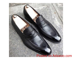 men black leather shoes