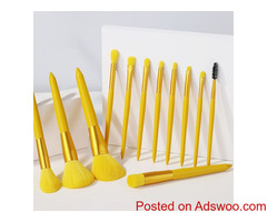 Yellow Makeup Brush Set 12pcs