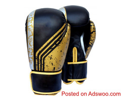 Omika Real Leather Boxing Glove In Black Color -