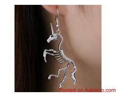 Unicorn Skeleton Earrings