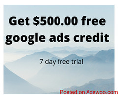 Get $500 FREE Google Ad Credits.+ 7-day free trial