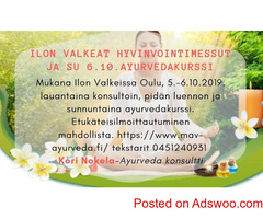 ILON Valkeat hyvinvointimessut ja SU 6.10.ayurvedakurssi