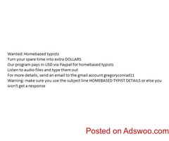 HOMEBASED TYPIST DETAILS