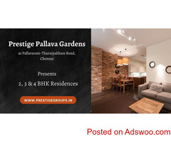 Prestige Pallava Gardens – 2/3/4 BHK at Pallavaram-Thuraipakkam Road Chennai