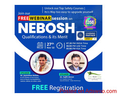 FREE Webinar for NEBOSH Qualification & its Merits on 27th Nov '22