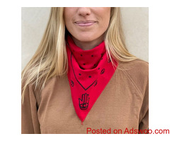 Hamsa & Dots Red Bandana