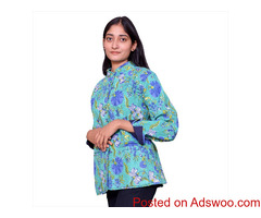 Quilted Block Print Jacket