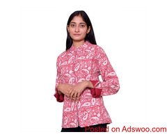 Quilted Block Print Jacket