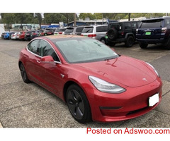 Tesla Model 3 red color 2019