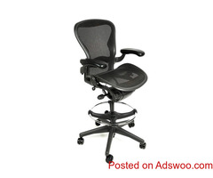 Herman Miller Aeron Drafting Stool Size B with After Market Drafting Ring - Open Box