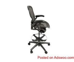 Herman Miller Aeron Drafting Stool Size B with After Market Drafting Ring - Open Box