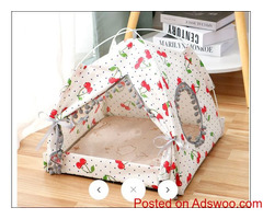 CAT TENT HOUSE ENCLOSED PET BED