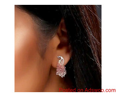 Fira Rose Gold Color Peacock Charm Silver Earrings