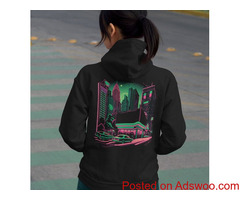 Neon Print Hooded Sweatshirt