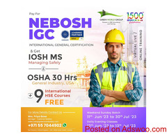 Pay alone for Nebosh IGC grab IOSH MS+OSHA+9 HSE courses FREE!