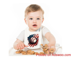 American Flag Baseball Baby Bib
