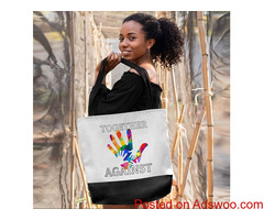 Against Abuse Large Tote Bag