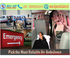 Pick Air Ambulance in Guwahati with Emergency Medical Tool