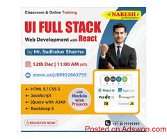 Free Demo On UI Full Stack Web with React JS - Naresh IT