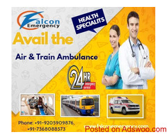Falcon Emergency Train Ambulance Service in Kolkata provides the bed to bed transfer