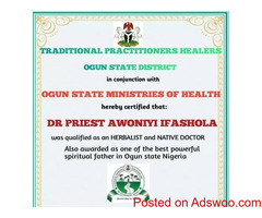 The best powerful spiritual herbalist in Nigeria chief Dr awoniyi+2348117855171